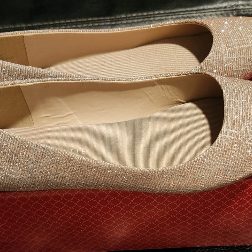 Kelly & Katie Champagne Star Glittery Flat - Picture 3 of 8